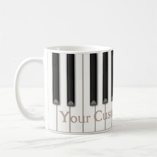 Klassisches Piano Keyes Benutzerdefinierter Text i Kaffeetasse (Links)