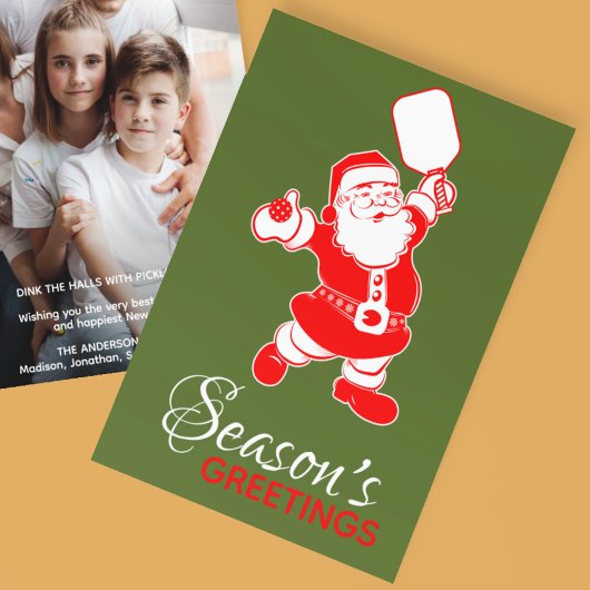 Klassisches Pickleball Weihnachts-Weihnachtsfest-F Feiertagskarte
