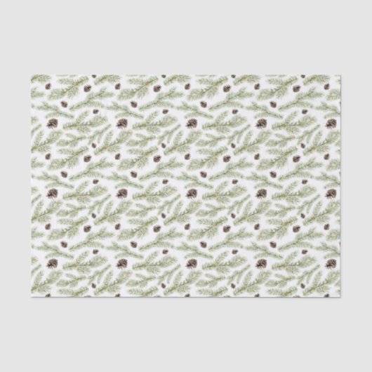 Klassisches Pinecone Muster des Weihnachten| Seidenpapier (Vorderseite)