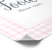 Klassisches Pink Gingham Baby Dusche Food Poster (Ecke)