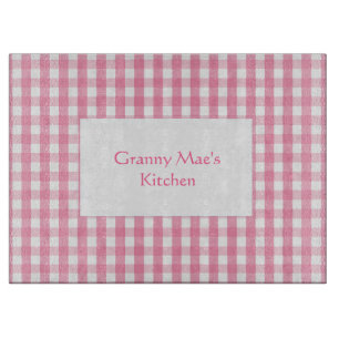 Klassisches Pink Gingham Karo Pattern Schneidebrett