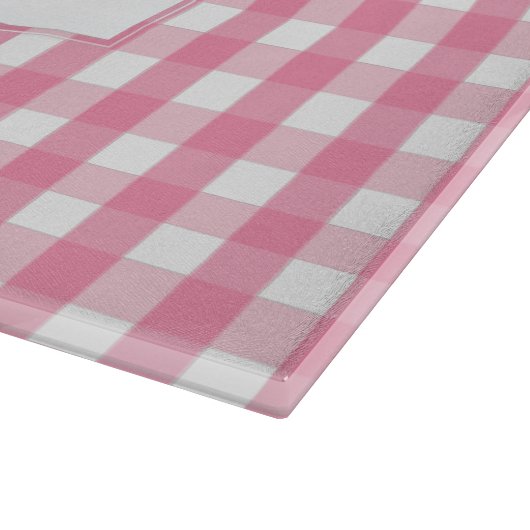 Klassisches Pink Gingham Karo Pattern Schneidebrett (Ecke)