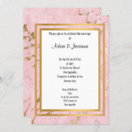 KLASSISCHES PINK GOLD MARBLE ABSTRAKT LAYER WEDD EINLADUNG