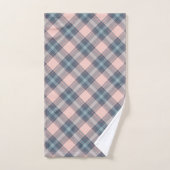 Klassisches Pink Gray Kariert Gingham Muster Badhandtuch Set (Handtuch)