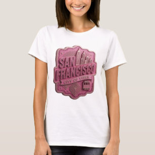 Klassisches Pink SAN FRANCISCO CITY OF VIBES T-Shirt
