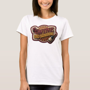 Klassisches Pink WINE AND SUNSHINE 3D-Textkunst T-Shirt