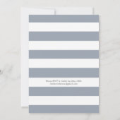 Klassisches Pizza-Party | Blaue Streifen aus Schie Einladung (Rückseite)