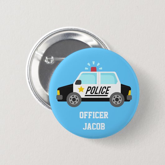 Klassisches Polizei-Auto mit Button (Vorne & Hinten)