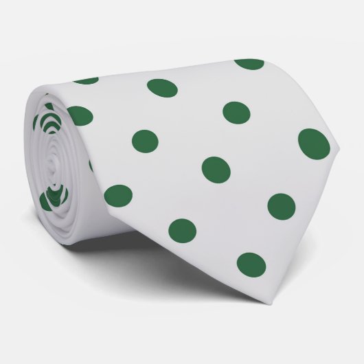 Klassisches Polka Dot Pattern auf grauer Krawatte (Gerollt)