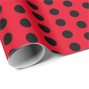 Klassisches Polka Dot Red und Black Wrapping Paper Geschenkpapier