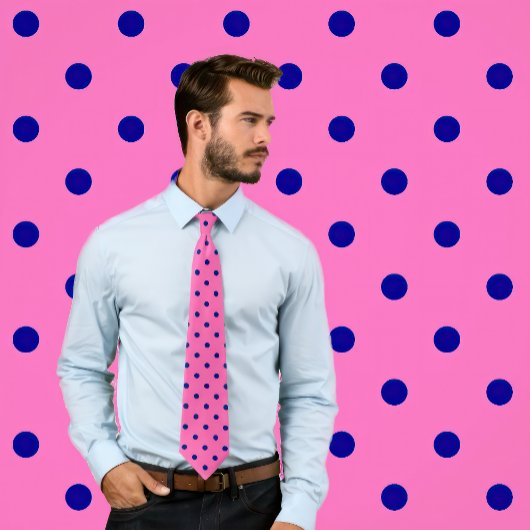 Klassisches Polka-Dots-Muster auf Hot Pink Krawatte
