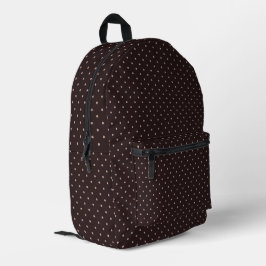 Klassisches Polka-Punkt-Muster, Braun, Boho-Polka- Bedruckter Rucksack