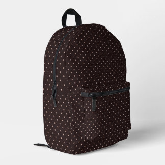 Klassisches Polka-Punkt-Muster, Braun, Boho-Polka- Bedruckter Rucksack