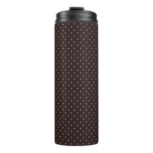 Klassisches Polka-Punkt-Muster, Braun, Boho-Polka- Thermosbecher