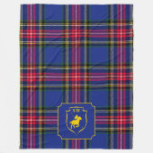 Klassisches Polo mit Monogramm Reit-Tartan Karo Fleecedecke (Vorderseite)