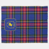 Klassisches Polo mit Monogramm Reit-Tartan Karo Fleecedecke (Vorderseite (Horizontal))