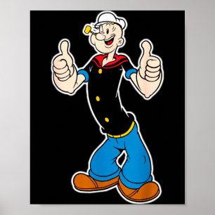 Klassisches Pop Eye Vintage-Cartoon Daumen hoch T- Poster