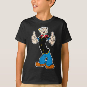Klassisches Pop-Eye-Vintage-Cartoon-Daumen-Hoch-T- T-Shirt