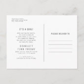 Klassisches Portrait Foto Neugeborene Ankündigung Postkarte (Rückseite)