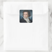 Klassisches Portrait von Beethoven Quadratischer Aufkleber (Tasche)