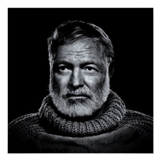 Klassisches Portrait von Ernest Hemingway Poster (Vorderseite)