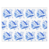 Klassisches Porzellan Blue Peacocks weißer Hinterg Tischdecke (Vorderseite (Horizontal))