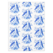 Klassisches Porzellan Blue Peacocks weißer Hinterg Tischdecke (Vorderseite)