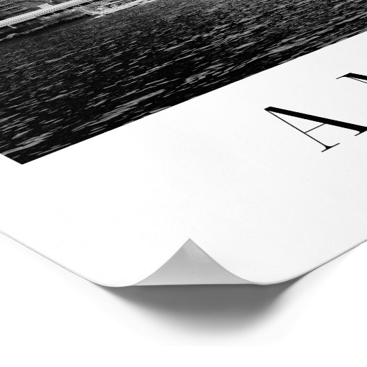 Klassisches Poster aus schwarzem und weißem Amalfi (Ecke)