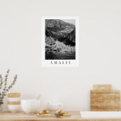 Klassisches Poster aus schwarzem und weißem Amalfi (Küche)
