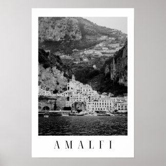 Klassisches Poster aus schwarzem und weißem Amalfi
