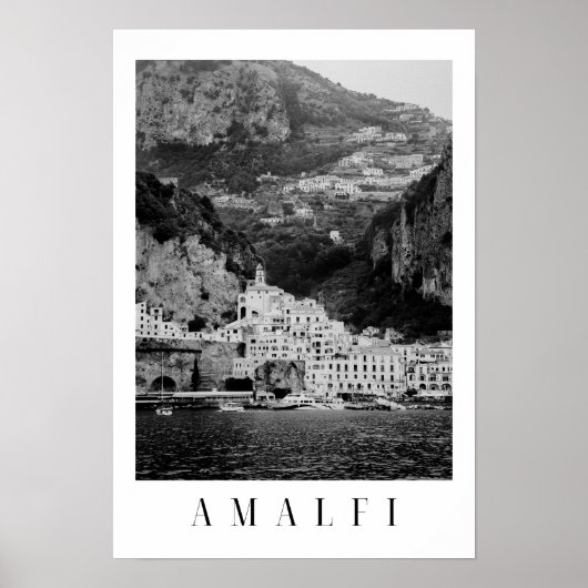 Klassisches Poster aus schwarzem und weißem Amalfi (Vorne)