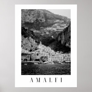 Klassisches Poster aus schwarzem und weißem Amalfi
