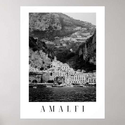 Klassisches Poster aus schwarzem und weißem Amalfi (Vorne)