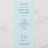 Klassisches Powder Blue Monogram Elegante Hochzeit Programm (Rückseite)