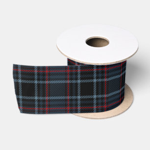 Klassisches preppy blaues Tartan-Karomuster Satinband
