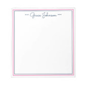 Klassisches Preppy-Personalisiert-Notepad | Marine Notizblock (Vorderseite)