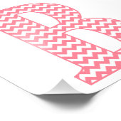Klassisches Preppy Pink Zickzack Letter B Monogram Fotodruck (Ecke)