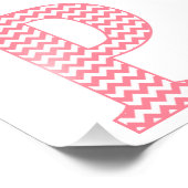 Klassisches Preppy Pink Zickzack Letter P Monogram Fotodruck (Ecke)