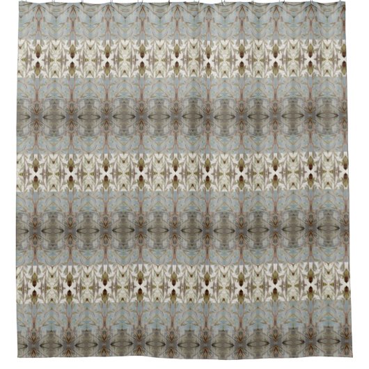 Klassisches Print-Design mit Blau-Grau Duschvorhang (Vorderseite)