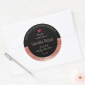 Klassisches Produktverpackungslabel Schwarz und Ro Runder Aufkleber (Umschlag)