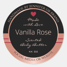 Klassisches Produktverpackungslabel Schwarz und Ro