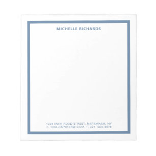 Klassisches professionelles staubblaues Randpapier Notizblock