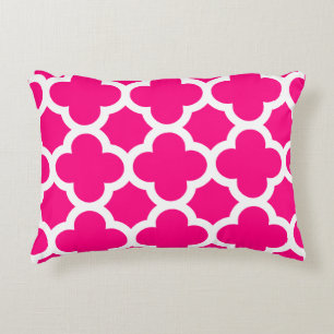 Klassisches Quatrefoil Akzent-Kissen - Pink Dekokissen
