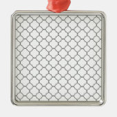 Klassisches Quatrefolienmuster Silbernes Ornament (Vorne)