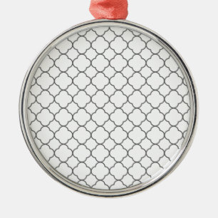 Klassisches Quatrefolienmuster Silbernes Ornament