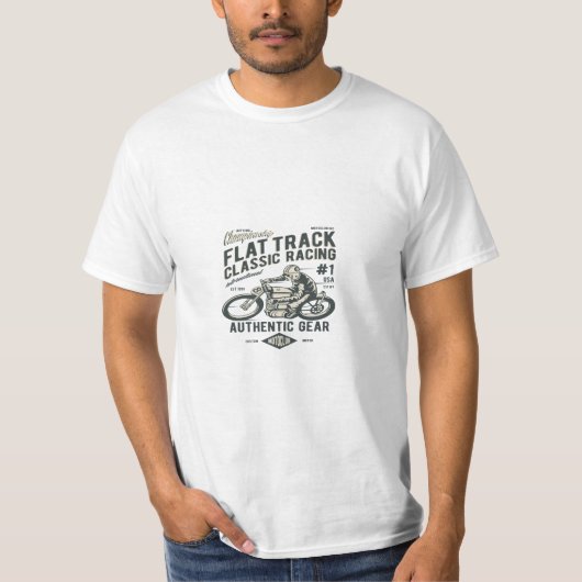 Klassisches Racing mit flachem Gleis T-Shirt (Vorderseite)