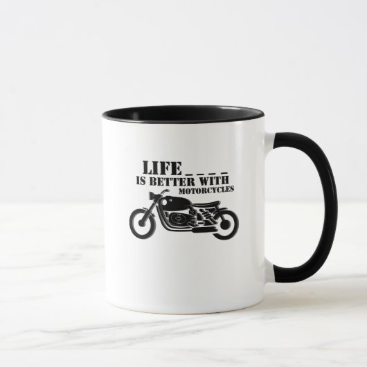 Klassisches Radfahrer-Leben ist mit Motorrad Tasse (Rechts)