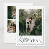 Klassisches Rahmen-Neujahrsfoto Feiertagskarte (Vorne/Hinten)