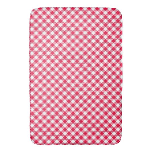 Klassisches Red Gingham Country Pattern Badematte (Vorderseite Vertikal)