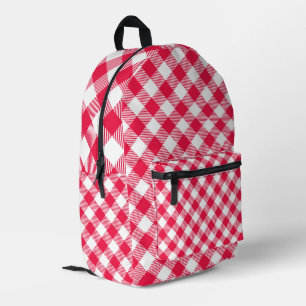 Klassisches Red Gingham Country Pattern Bedruckter Rucksack